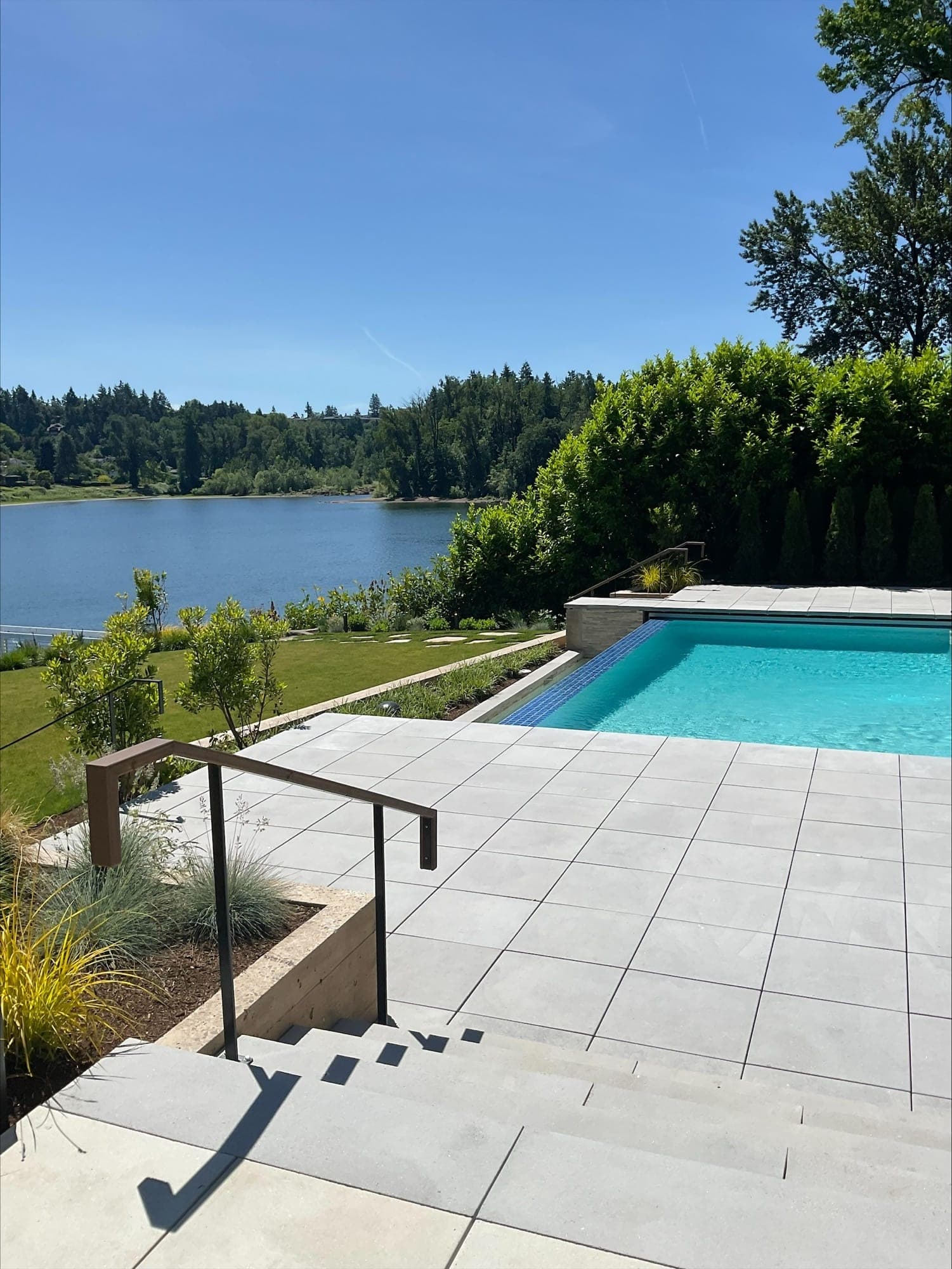 Luxury Hillside Pool Deck & Masonry Steps