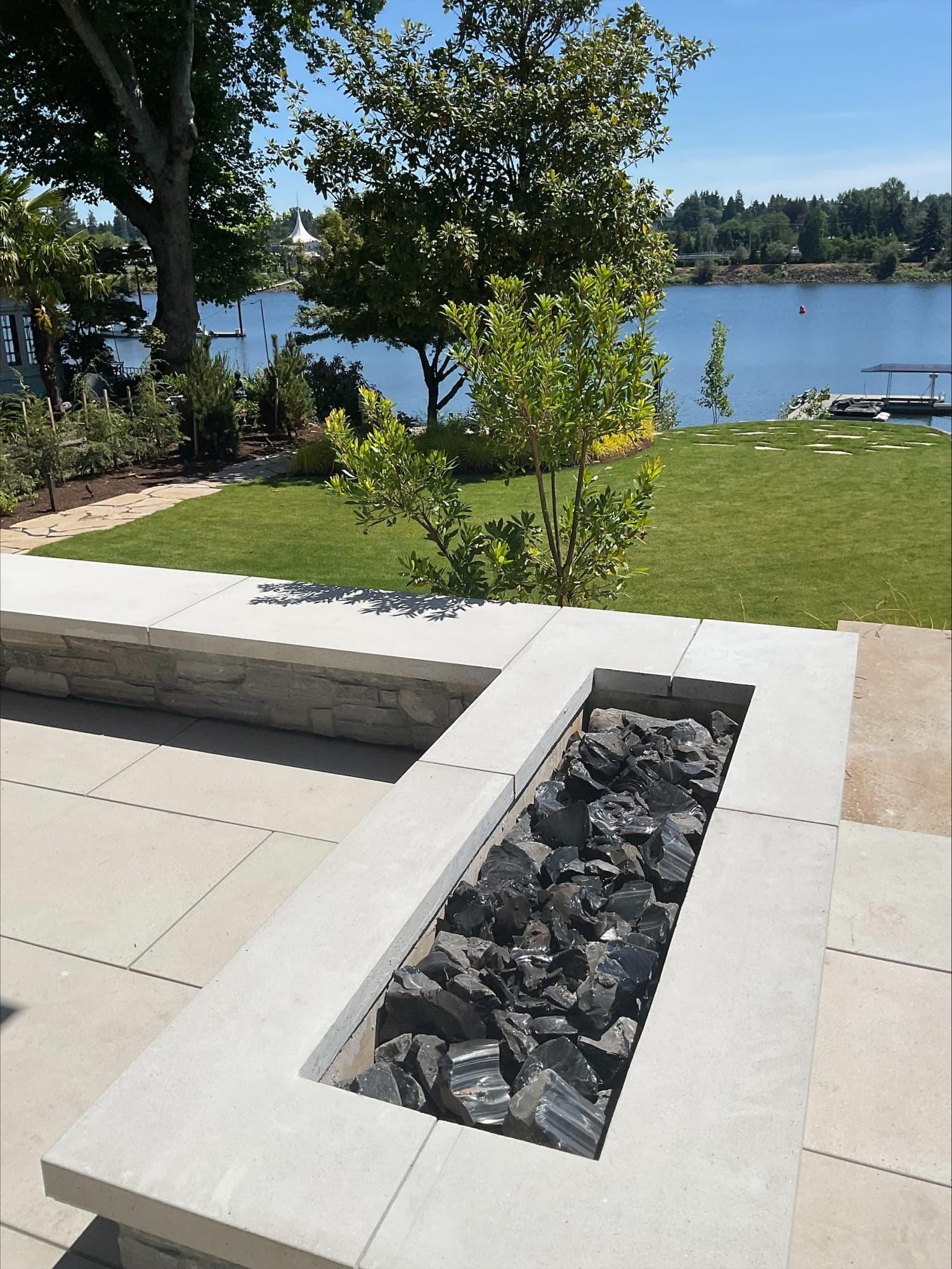 Riverfront Terrace Fire Trough & Masonry