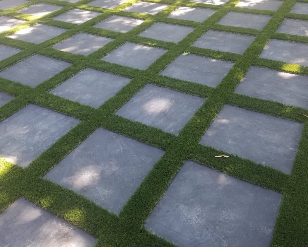 Architectural Slate Paver Grid & Synthetic Turf